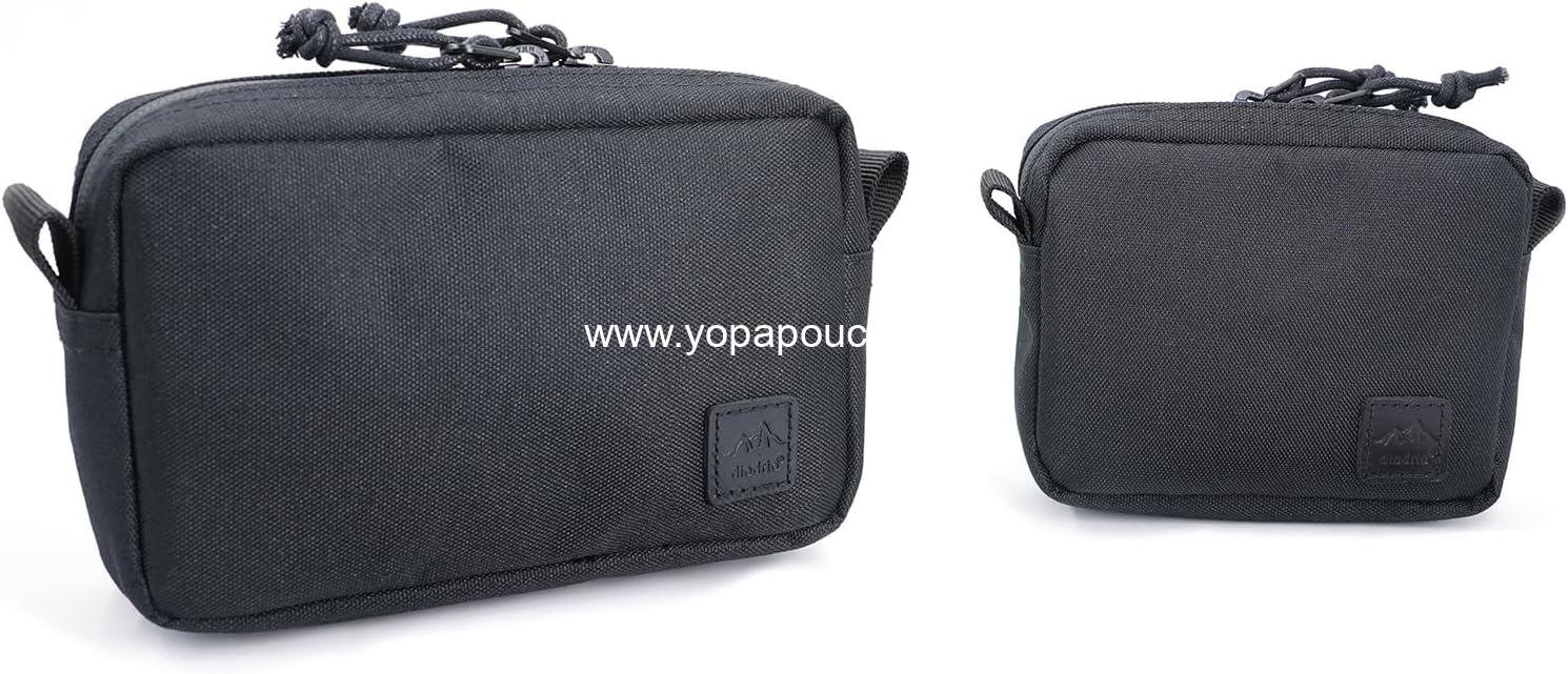 Wholesale EDC Tactical Pouch Bag for Men and Women, 2 Pack Waist Pack with YKK Zippers, Waterproof Admin Pouch for Hiking and Traveling, Black, Supplier