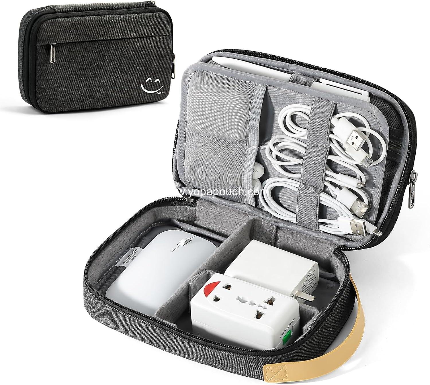 Wholesale Electronic Organizer Travel Case, Cable Organizer Bag for Chargers, Cords, Phone, SD Cards, USBs (Black) - Supplier