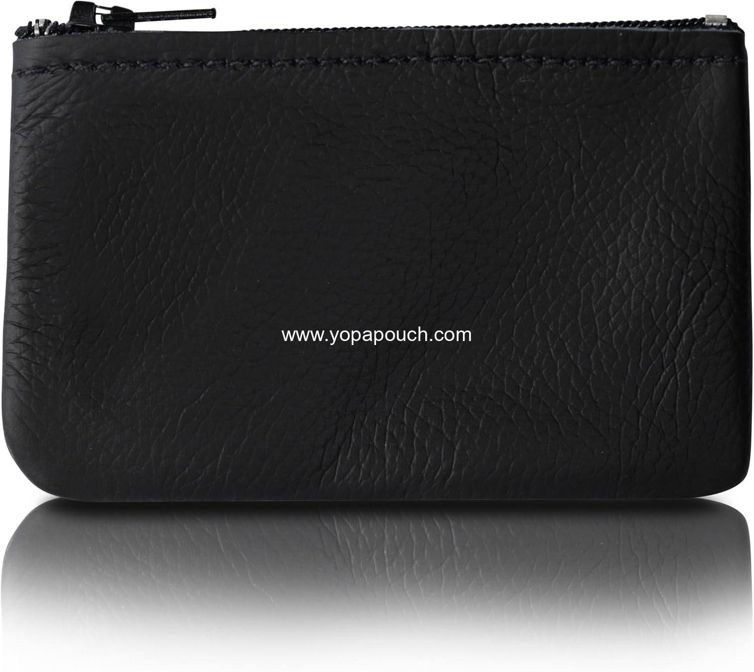 Wholesale Genuine Leather Small Zipper Pouch Coin Purse for Women and Men, 4