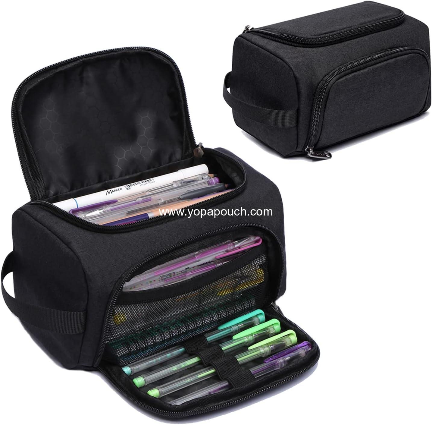 Wholesale Large Capacity Pencil Case Organizer, Multifunctional Extra Big Pencil Pouch with Compartments, Travel-Friendly Stationery Bag for Men, Women, Boys, and Girls (Black) - Manufacturer
