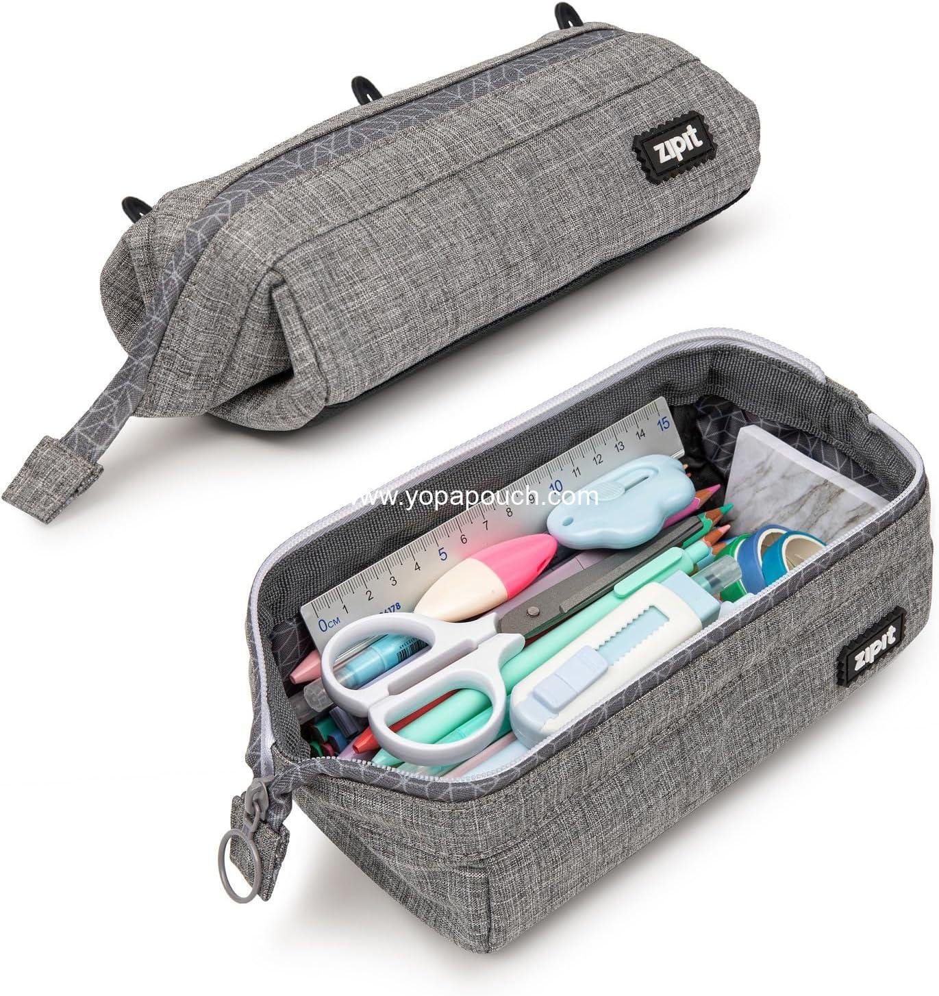 Wholesale Large Capacity Zipper Pouch for School and Stationery, Ideal Bag for Teen Girls, Boys, and Adults, Grey Supplier