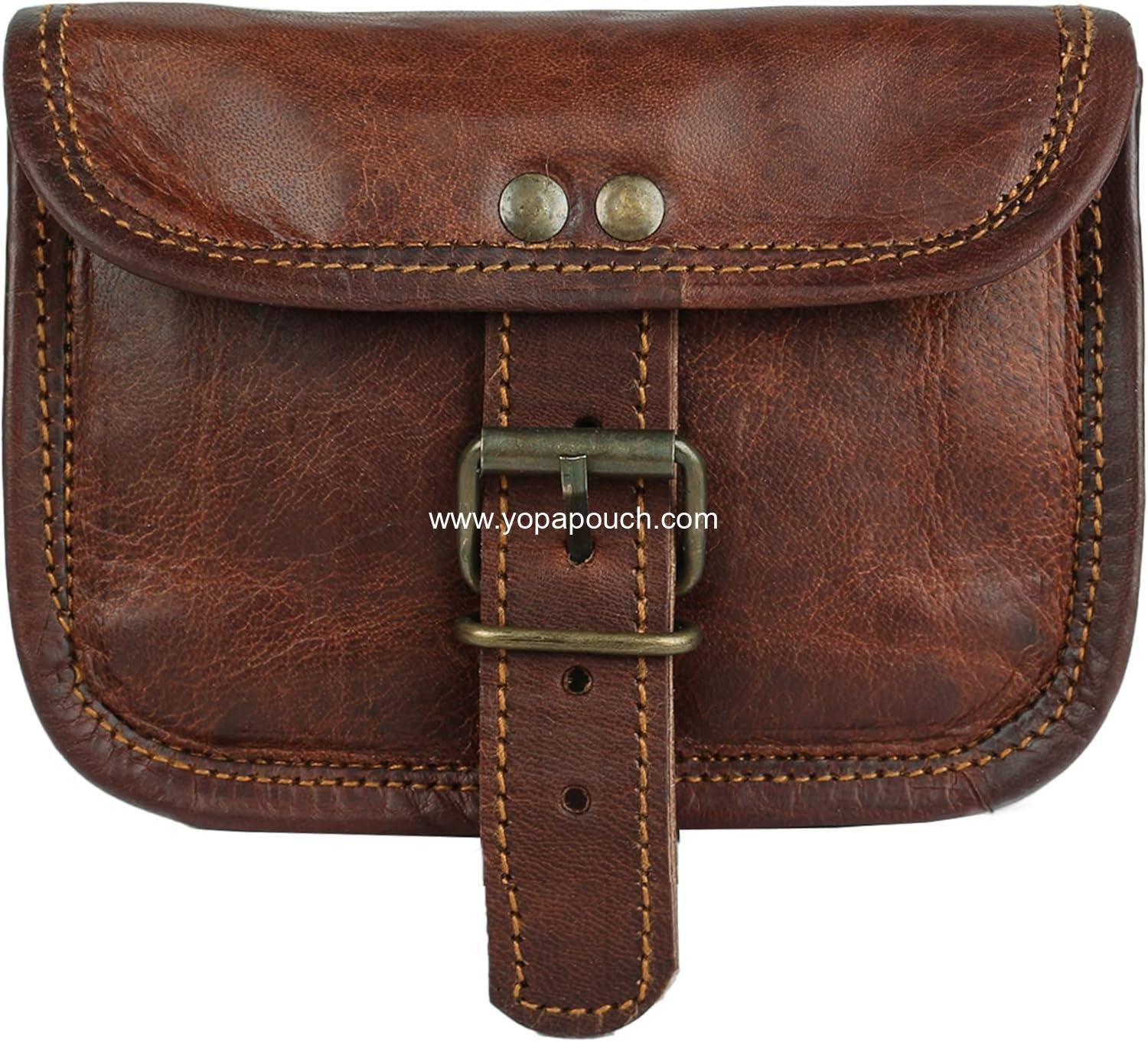 Wholesale Leather Bum Bag Belt Pouch Purse Vintage Brown Small Unisex Messenger Bag for Workout, Running, Travelling, Weekend Leisure, Party, Festival - OEM Supplier