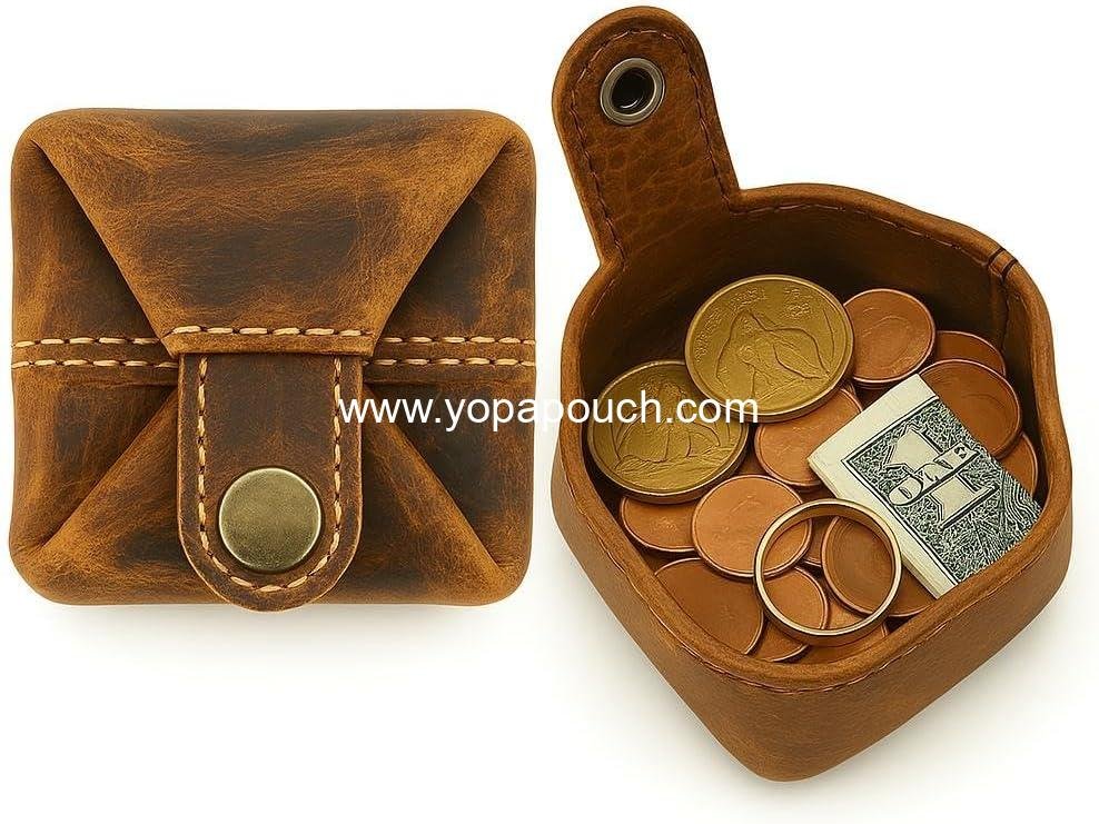 Wholesale Leather Coin Pouch - Compact Change Holder Mini Pocket Wallet for Men & Women Antique Brown - Supplier Wholesale Leather Coin Pouch - Compact Change Holder Mini Pocket Wallet for Men & Women Antique Brown - Supplier