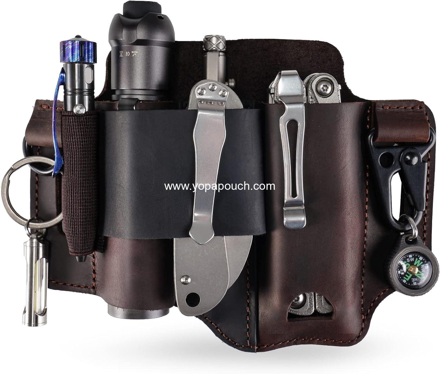 Wholesale Leather Multitool Sheath - EDC Belt Organizer for Leatherman Tools, Flashlight, Pen, and Keychain Clip, Durable and Stylish for Work and Daily Use, Ideal Gift for Men - Manufacturer