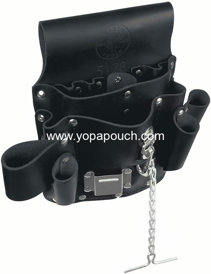 Wholesale Leather Pocket Tool Pouch with Tunnel Loop Belt Connection, Black - Manufacturer