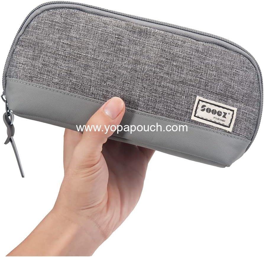 Wholesale Lightweight Wide-Opening Pencil Case, Spacious Triangular Design Bag for Adults, Aesthetic Grey Organizer - Supplier