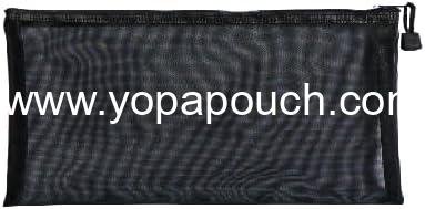 Wholesale Mesh Pouch, Small Nylon Travel Organizer, Mini Zipper Makeup Bag for Daily Use, Purse Insert for Small Items, Home Organization (1, Black, 3.93 x 7.87 inch) Supplier