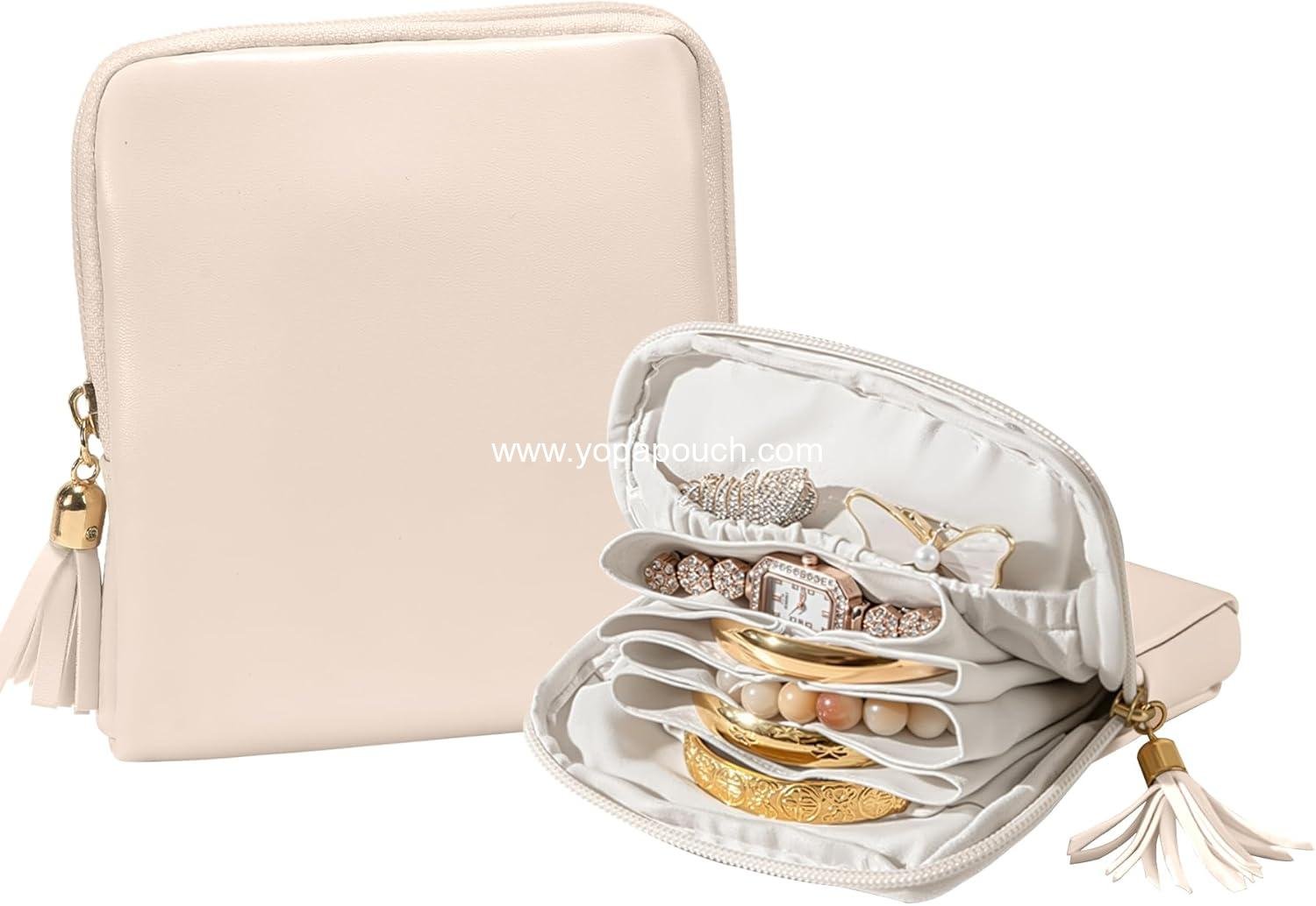 Wholesale Mini Travel Jewelry Bag, Leather Jewelry Case for Necklaces, Earrings, Rings, and Bracelets Organizer, Christmas Gifts for Women and Girls - Supplier