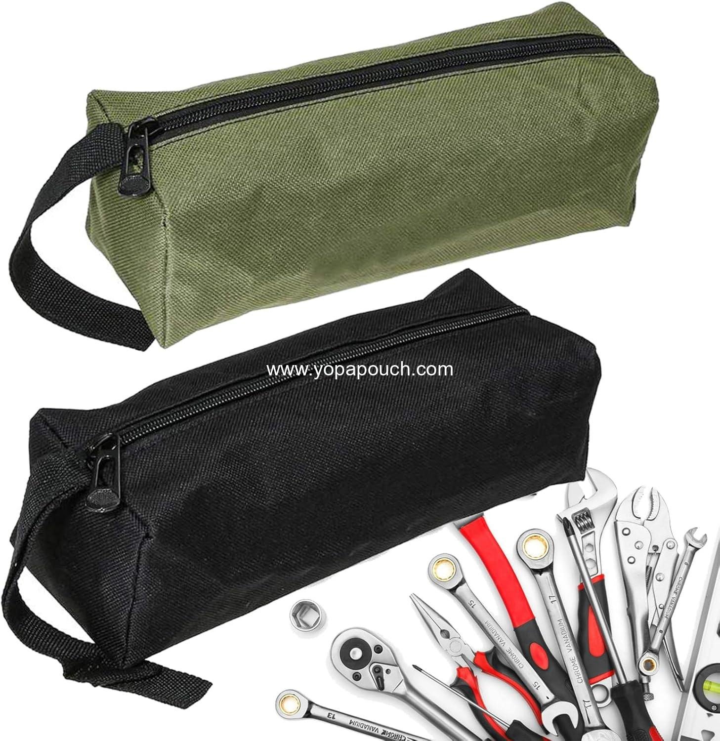 Wholesale Multi-Purpose Canvas Tool Pouch Set - 2 Small Zipper Tool Bags for Organizing Various Electrician Tools - Supplier
