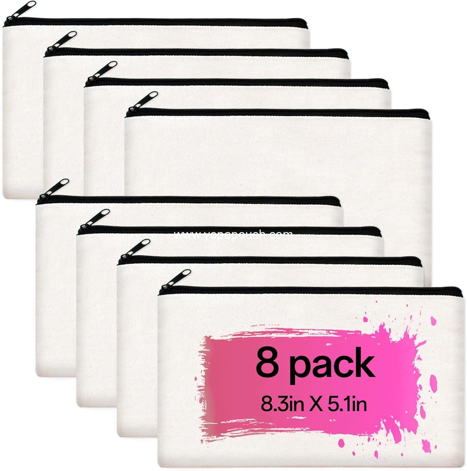 Wholesale Multi-purpose Cosmetic Bag - DIY Craft Canvas Zipper Pouch for Makeup and Toiletries, Bulk Storage 8.3 x 5 inches Supplier