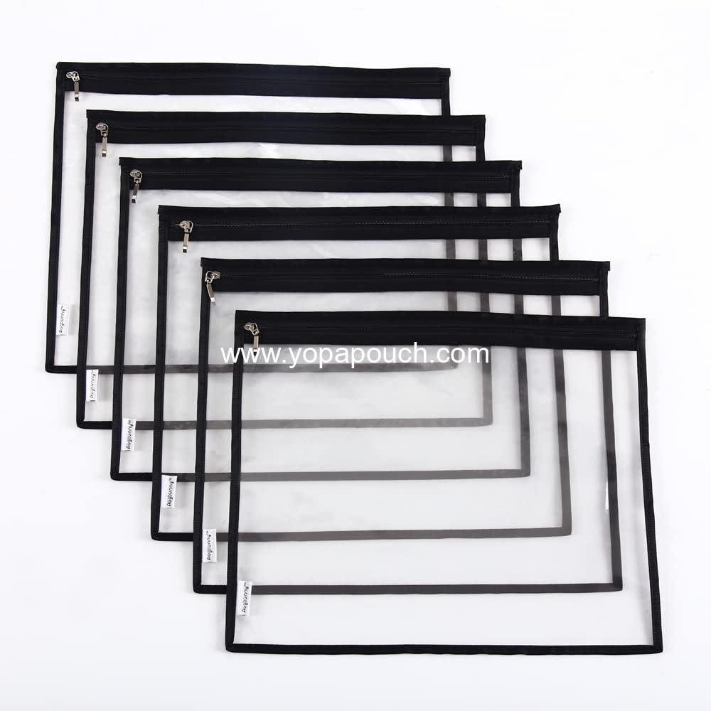 Wholesale Multi-purpose Water Resistant Clear PVC Organizer Bag Pouch with Zipper Closure, 6-pack - Supplier