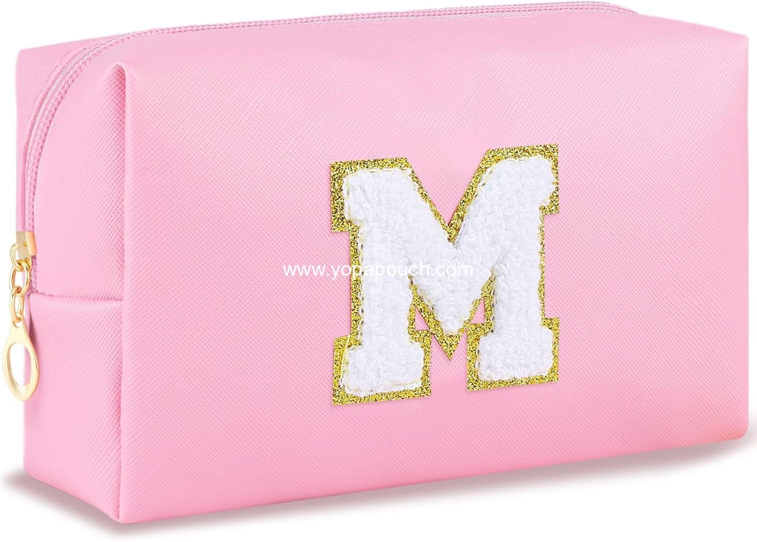 Wholesale Personalized Makeup Bag for Girls - Cute Waterproof Cosmetic Pouch with Zipper, Travel Toiletry Bag, Ideal Birthday Gift for Teen Girls and Women (Pink, Medium) Supplier