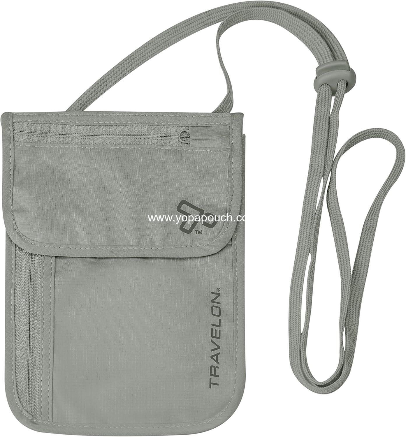 Wholesale RFID Blocking Undergarment Neck Pouch Travel Wallet, Gray, One Size - Supplier