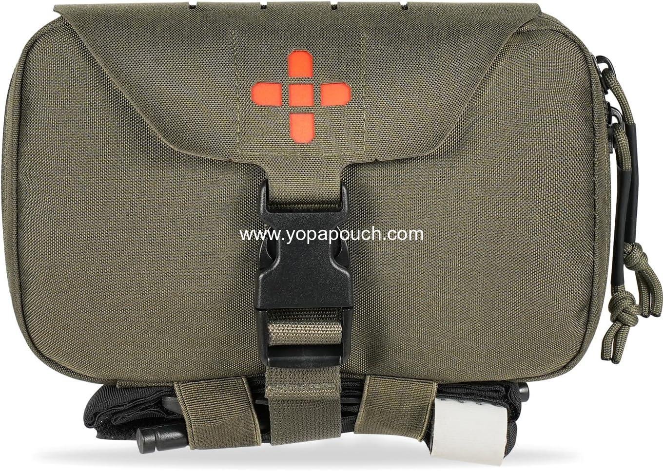 Wholesale Rapid Deployment Tactical MOLLE Trauma Kit Pouch Quick Release Tear-Off Medical First Aid Organiser with Red Identification for Emergency Survival Activities - Manufacturer