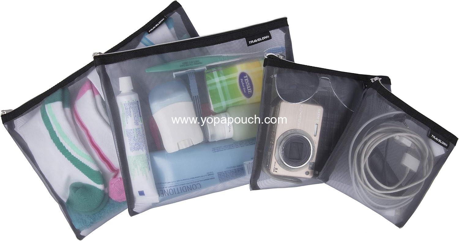 Wholesale Set of 4 Gray Mesh Pouches, 9.5 x 12.75 x 0.5 - Supplier