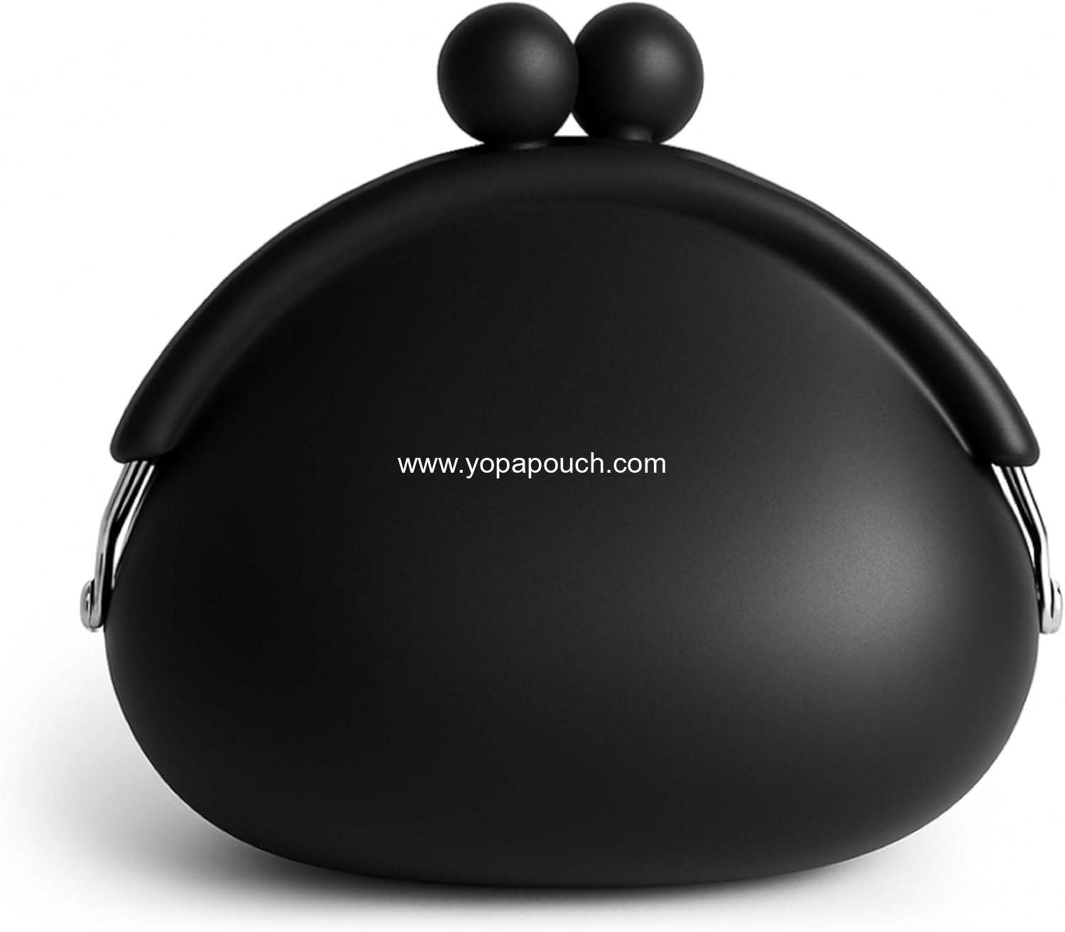 Wholesale Silicone Coin Purse for Women – Small Kiss Lock Pouch for Coins, Keys, Lipstick, and Earphones – Mini Cute Change Purse for Daily Life, Travel, and Parties (Black) Supplier