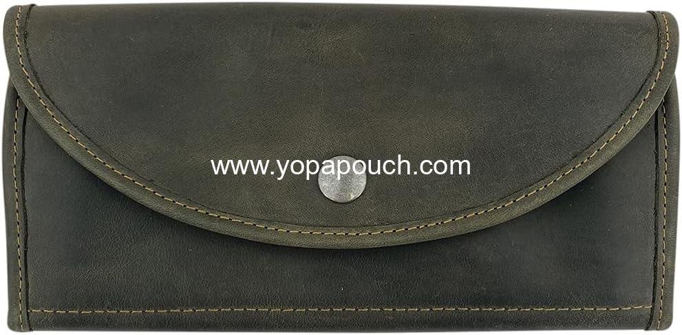 Wholesale Snap Clutch Wallet for Women, Full Grain Leather Money Holder and Card Organizer with Zippered Pouch, Handmade, Dark Jade, Supplier Wholesale Snap Clutch Wallet for Women, Full Grain Leather Money Holder and Card Organizer with Zippered Pouch, Handmade, Dark Jade, Supplier