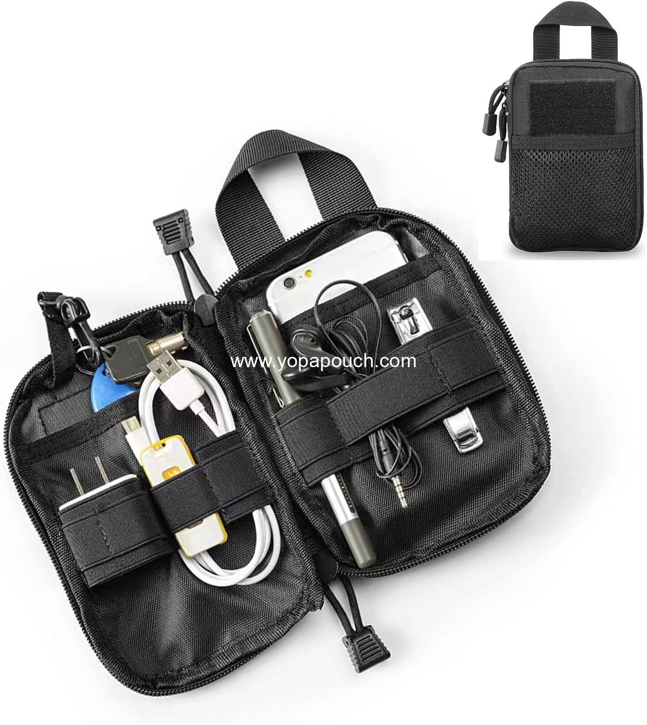 Wholesale Tactical EDC Pocket Organizer Pouch Mini Tool Storage Bag Portable Nylon Molle Compatible Utility Pouch for Electronic Accessories Aid Kits Multitools Tactical Accessories Supplier