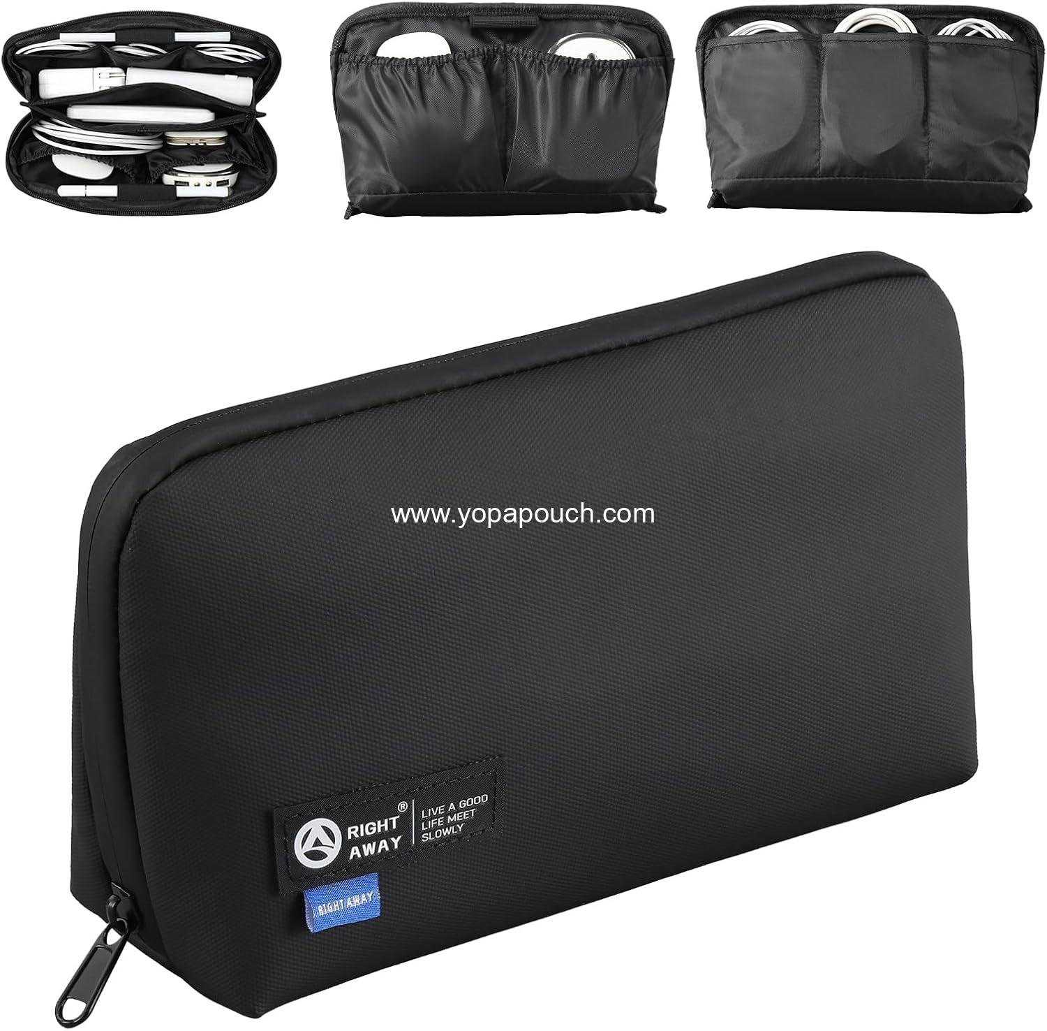 Wholesale Waterproof Travel Tech Pouch - Electronics Organizer for Phone, Charger, and Accessories - Cable Storage Bag (Black) - Supplier