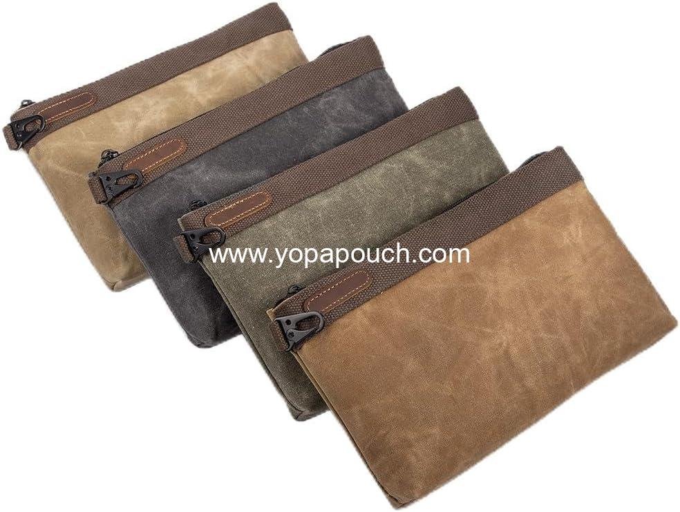 Wholesale Waxed Canvas Tool Pouches 4 Pack – Heavy-Duty 11-Inch Waterproof Zipper Bags for Tools, Cables, Gear & Supplies – Rugged Organizer Bags Supplier