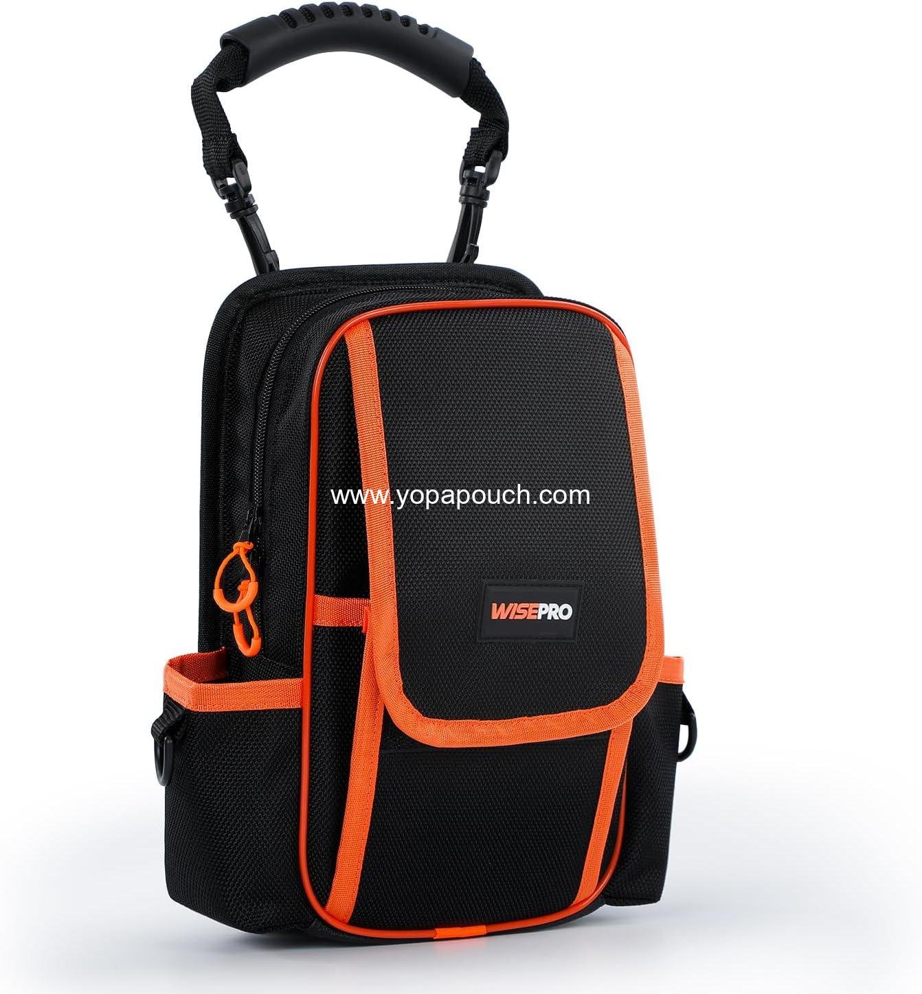 Wholesale Zippered Electricians Tool Pouch, 1680D Technician Tool Bag with Handle for Electrician, Carpenter, Mechanical Supplier