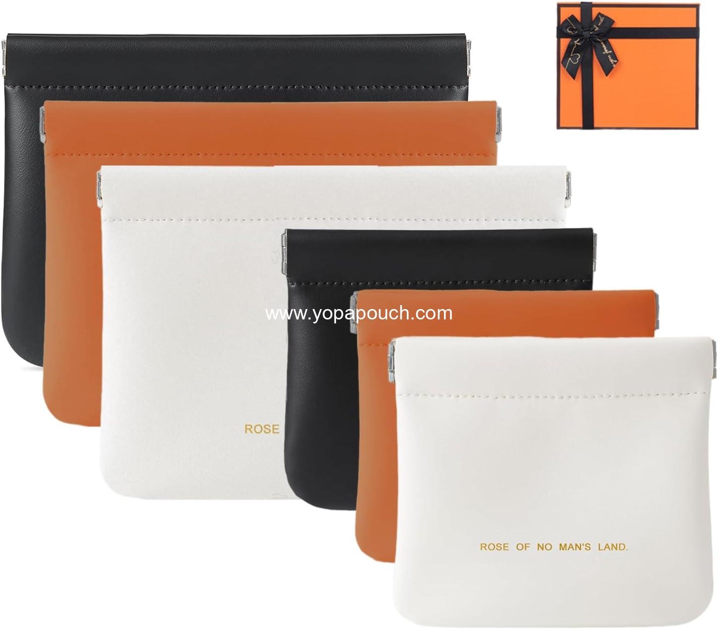 Wholesale small makeup bag for purse, snap closure leather organizer pouch, portable mini storage bag in two sizes, coin purse organizer, supplier. Wholesale small makeup bag for purse, snap closure leather organizer pouch, portable mini storage bag in two sizes, coin purse organizer, supplier.