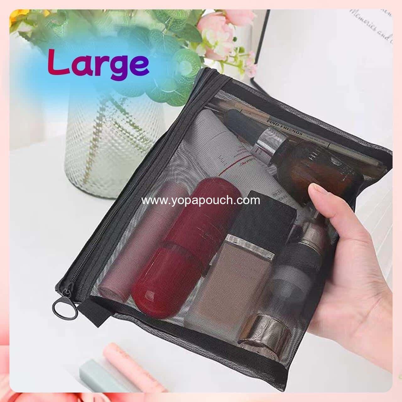 Wholesale 5-Pack Small Mesh Zipper Pouch Bags - Travel Cosmetic Organizer for Makeup Accessories - Small Zipper Makeup Bag for Purse Supplier