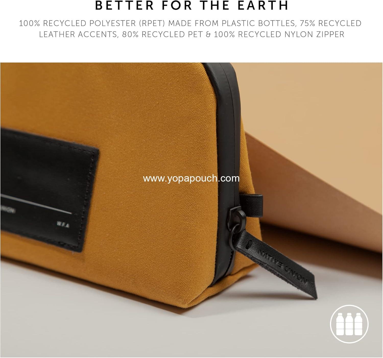 Wholesale Minimalist Travel Pouch Tech Organizer – Recycled Material Accessory Storage for Cables, Chargers & More (Kraft) - Manufacturer