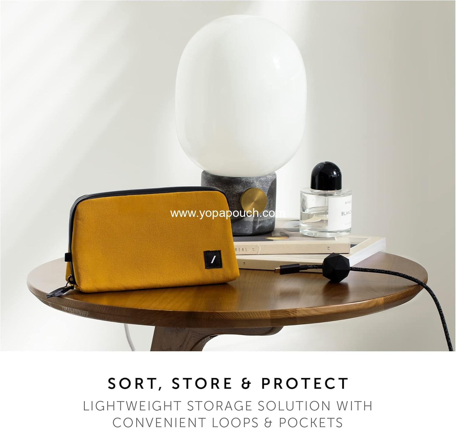 Wholesale Minimalist Travel Pouch Tech Organizer – Recycled Material Accessory Storage for Cables, Chargers & More (Kraft) - Manufacturer