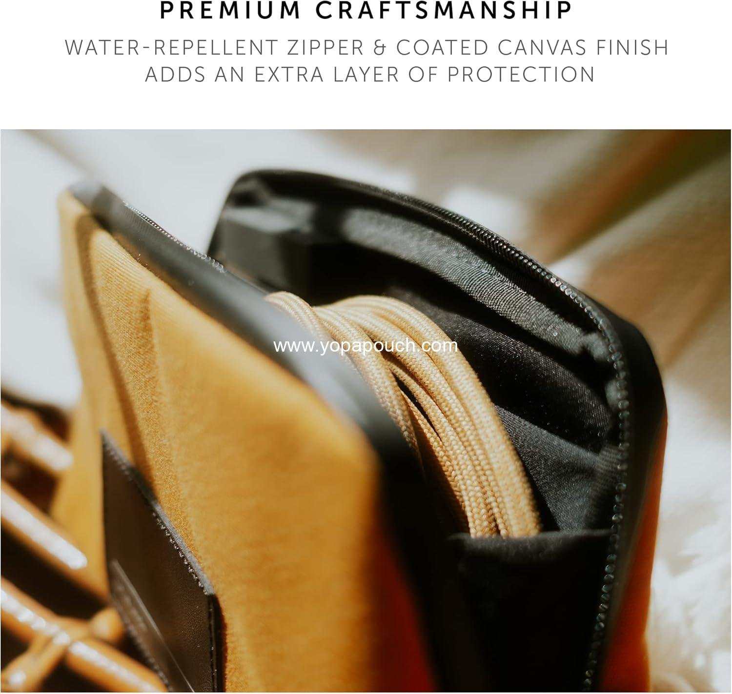 Wholesale Minimalist Travel Pouch Tech Organizer – Recycled Material Accessory Storage for Cables, Chargers & More (Kraft) - Manufacturer