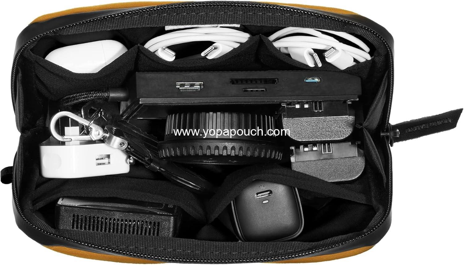 Wholesale Minimalist Travel Pouch Tech Organizer – Recycled Material Accessory Storage for Cables, Chargers & More (Kraft) - Manufacturer