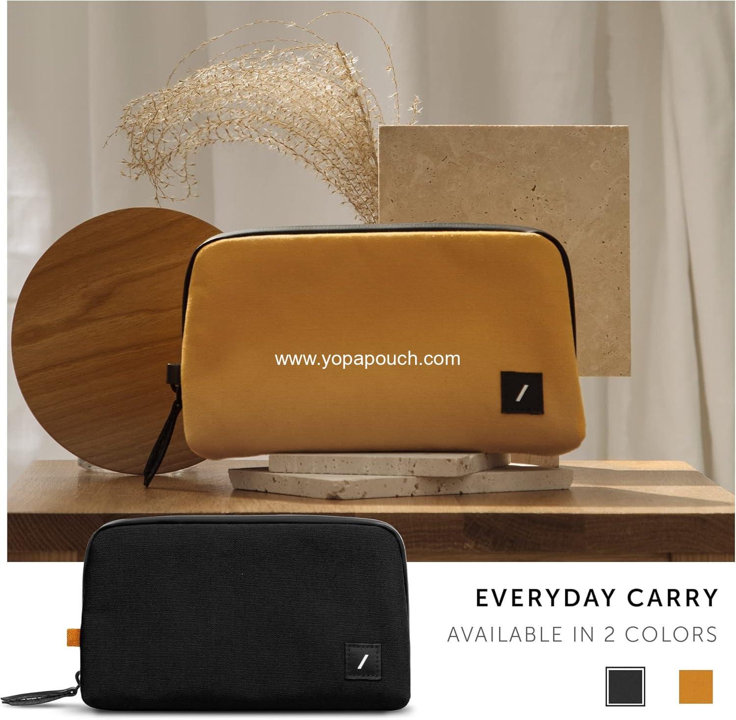 Wholesale Minimalist Travel Pouch Tech Organizer – Recycled Material Accessory Storage for Cables, Chargers & More (Kraft) - Manufacturer