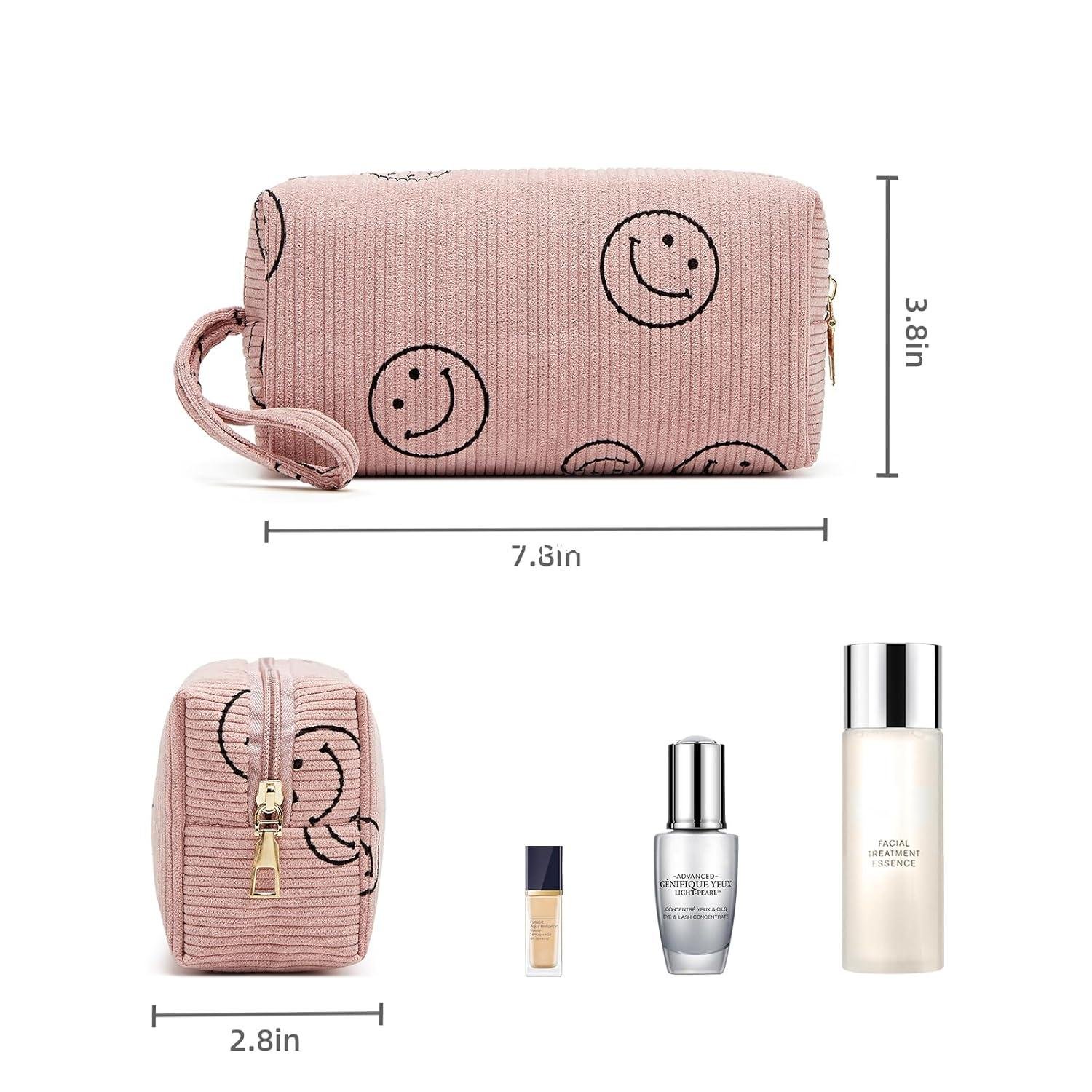 Wholesale Small Corduroy Makeup Bag for Women Portable Cosmetic Pouch Travel Toiletry Bag with Zipper for Purse Supplier