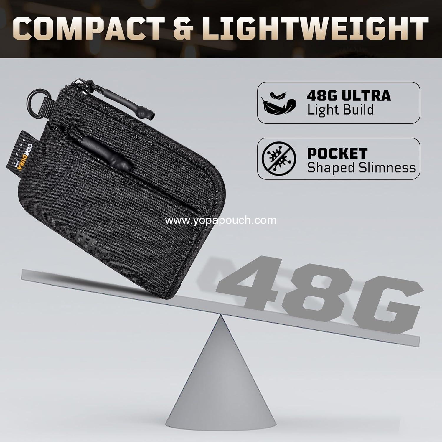 Wholesale Slim Minimalist Coin Purse for Men, 500D CORDURA Small Coin Pouch with Zipper | Tactical EDC Bag for Outdoor & Urban Carry Supplier