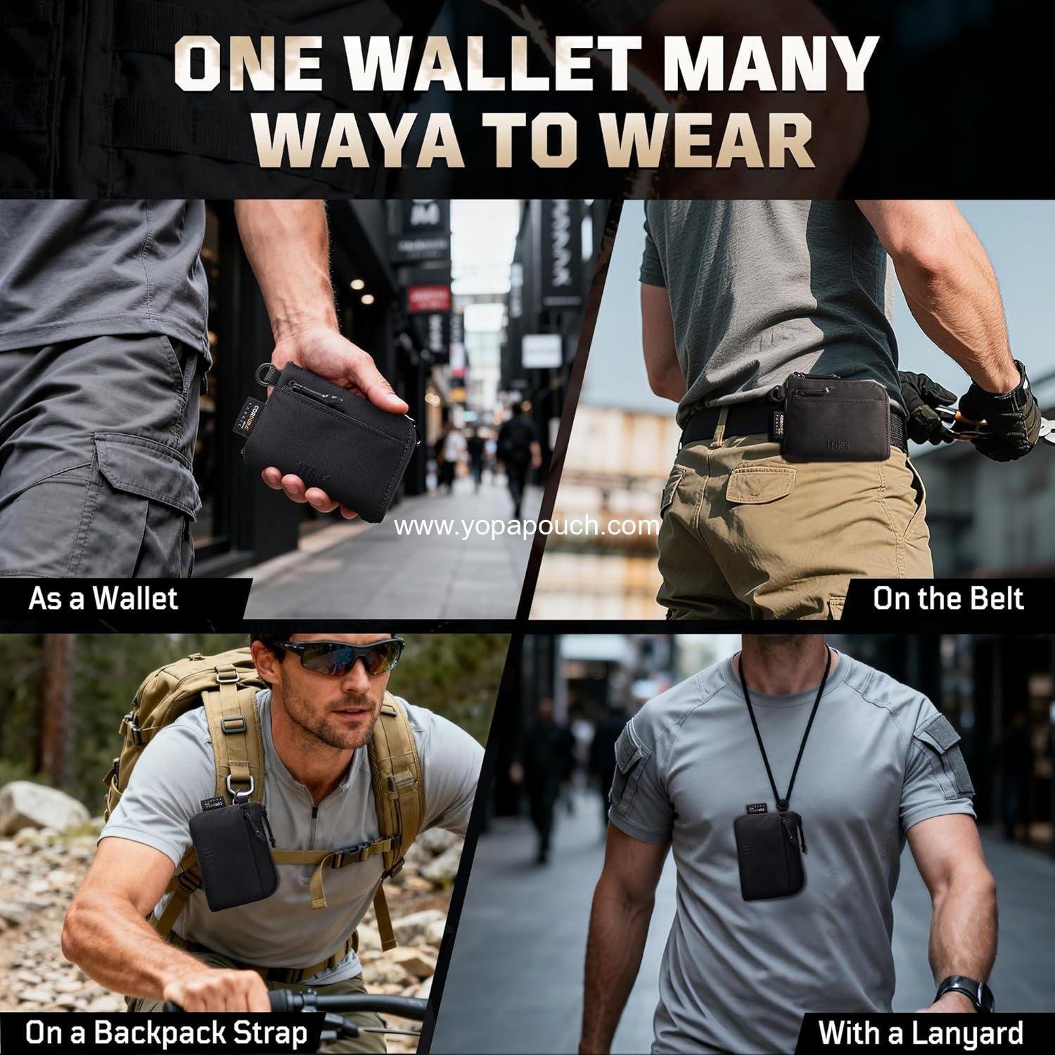 Wholesale Slim Minimalist Coin Purse for Men, 500D CORDURA Small Coin Pouch with Zipper | Tactical EDC Bag for Outdoor & Urban Carry Supplier