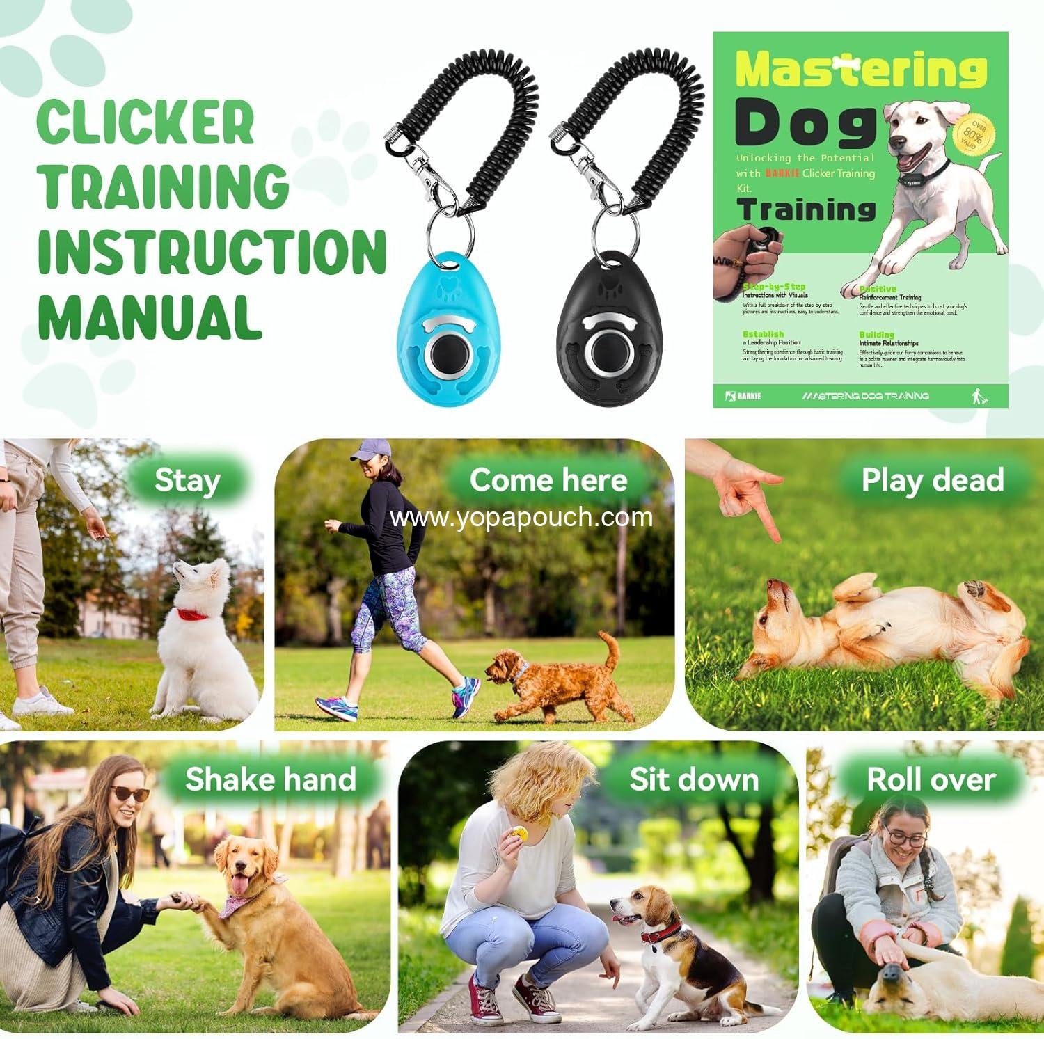 Wholesale Dog Treat Pouch with 2 Training Clickers and Positive Reinforcement Training Booklet (Black) - Supplier