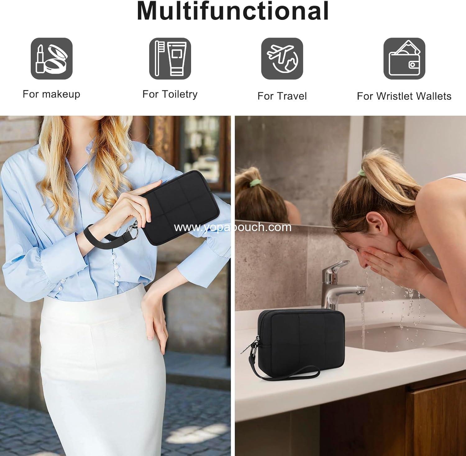 Wholesale Small Zipper Puffer Makeup Bag for Wristlet Wallets, Quilted Nylon Cosmetic Pouch Organizer Toiletry Bag for Travel, Cute Makeup Purse for Women and Girls (Black) Manufacturer Wholesale Small Zipper Puffer Makeup Bag for Wristlet Wallets, Quilted Nylon Cosmetic Pouch Organizer Toiletry Bag for Travel, Cute Makeup Purse for Women and Girls (Black) Manufacturer