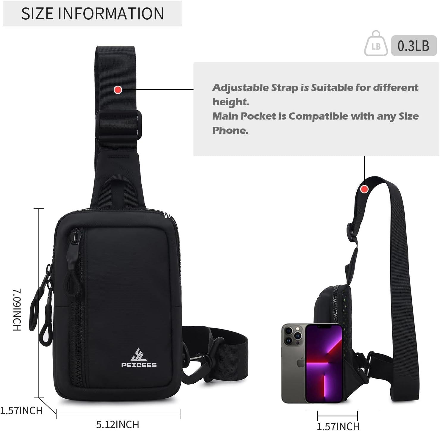 Wholesale Mini Sling Crossbody Bag for Men and Women - Travel Running Phone Daypack Shoulder Bag with Keyholder, Factory
