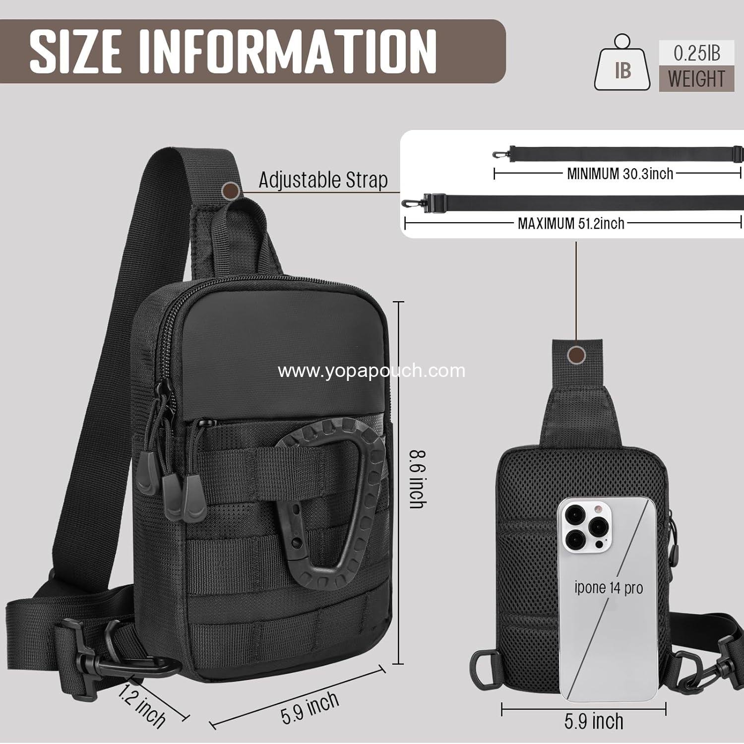 Wholesale Tactical Waterproof Mini Sling Bag for Men – EDC Crossbody Chest Bag for Travel, Work, and Sports – Factory