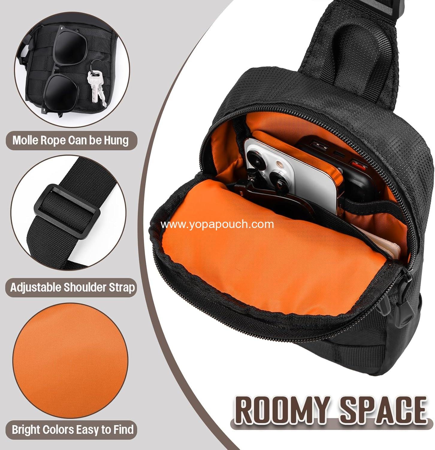 Wholesale Tactical Waterproof Mini Sling Bag for Men – EDC Crossbody Chest Bag for Travel, Work, and Sports – Factory