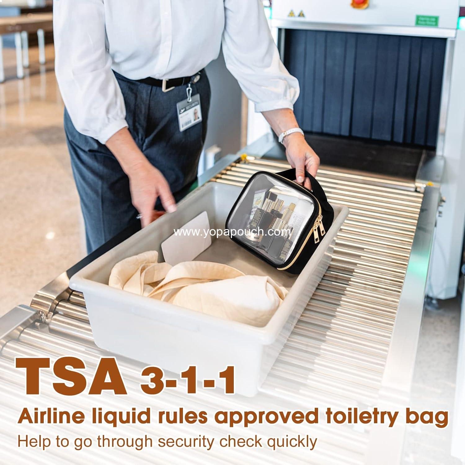 OEM TSA Approved Toiletry Bags, 3 Pack Clear Makeup Bags with Handles, Quart Size Cosmetic Bags for Men and Women, Airline Compliant Carry-On Bag, Black Supplier