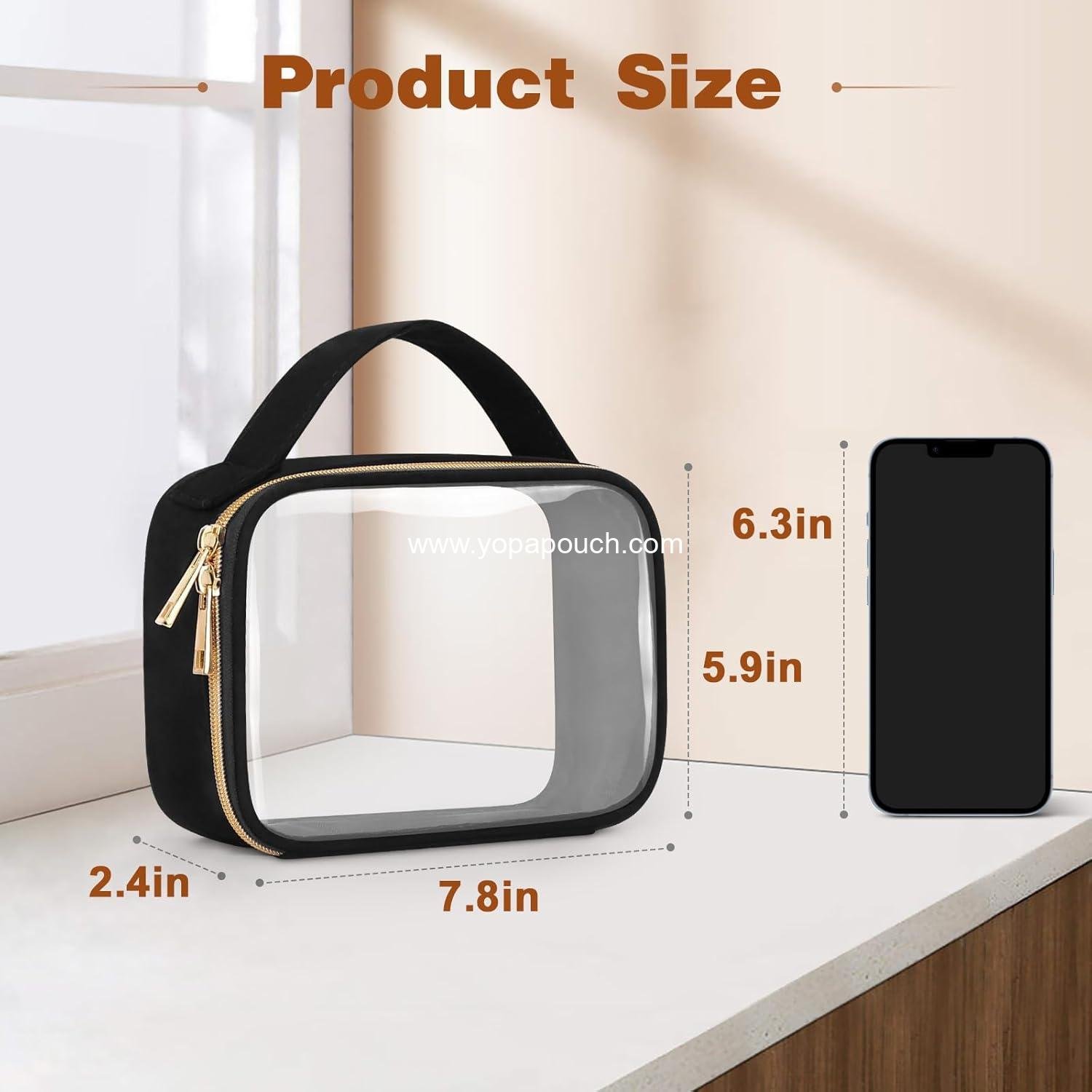 OEM TSA Approved Toiletry Bags, 3 Pack Clear Makeup Bags with Handles, Quart Size Cosmetic Bags for Men and Women, Airline Compliant Carry-On Bag, Black Supplier