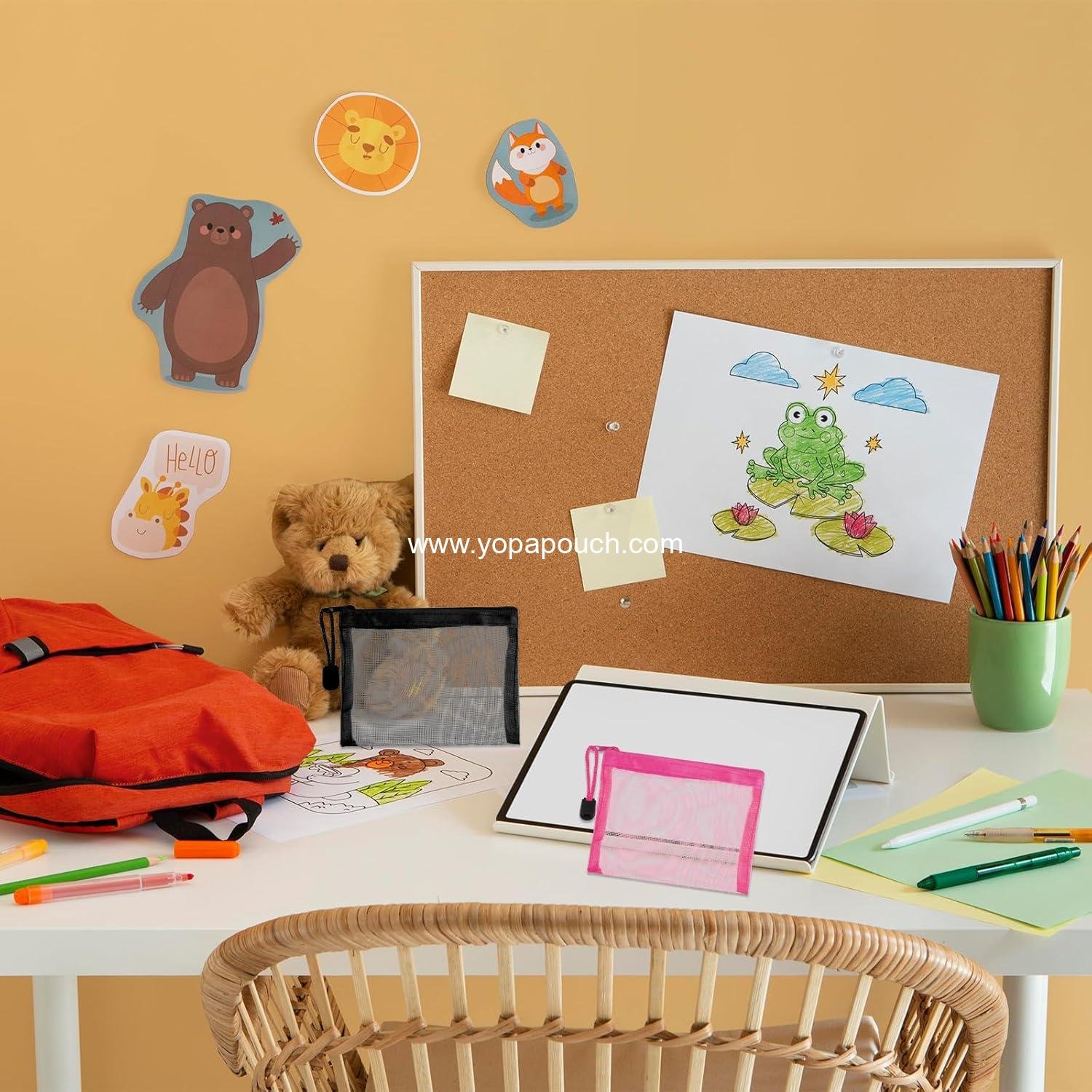 OEM 6 PCS Nylon Mesh Zipper Cosmetic Bags Mini Colorful Pouches Makeup Organizers for Earphones Lipstick and Cosmetics (5 x 4 Inch) Travel Organizer Case Supplier