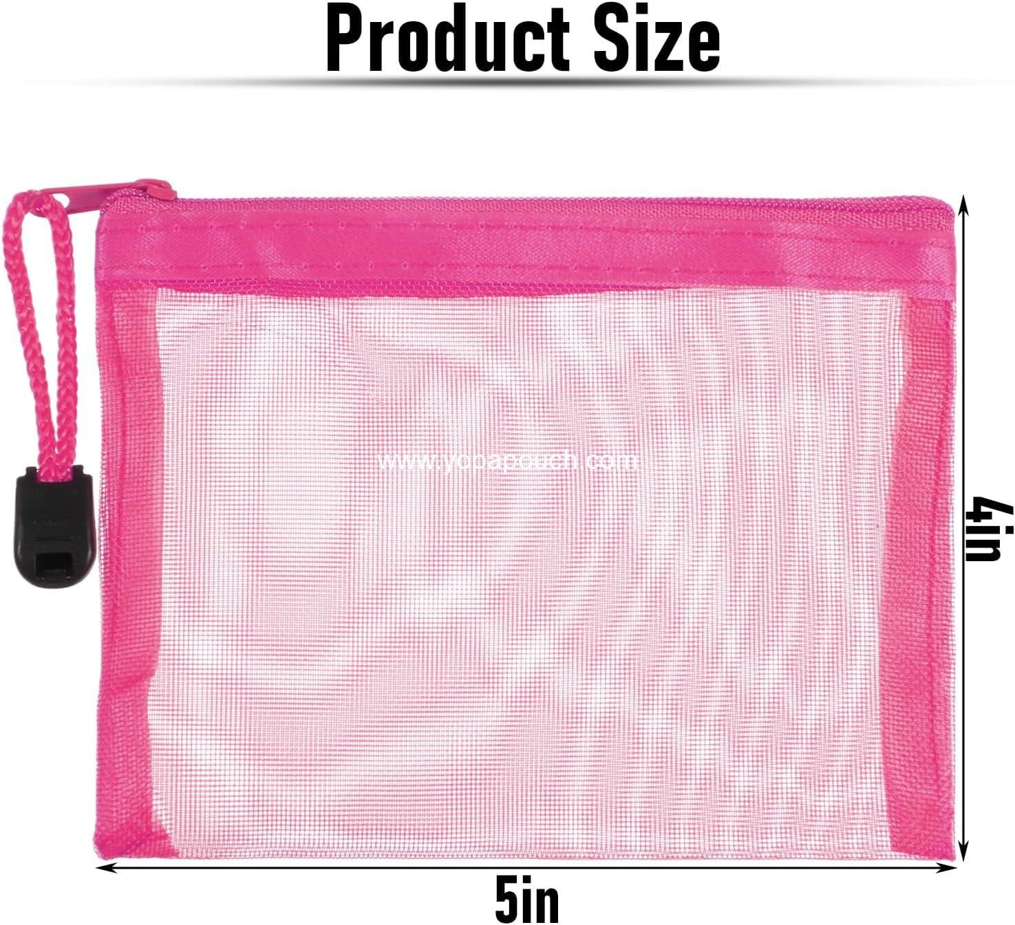 OEM 6 PCS Nylon Mesh Zipper Cosmetic Bags Mini Colorful Pouches Makeup Organizers for Earphones Lipstick and Cosmetics (5 x 4 Inch) Travel Organizer Case Supplier