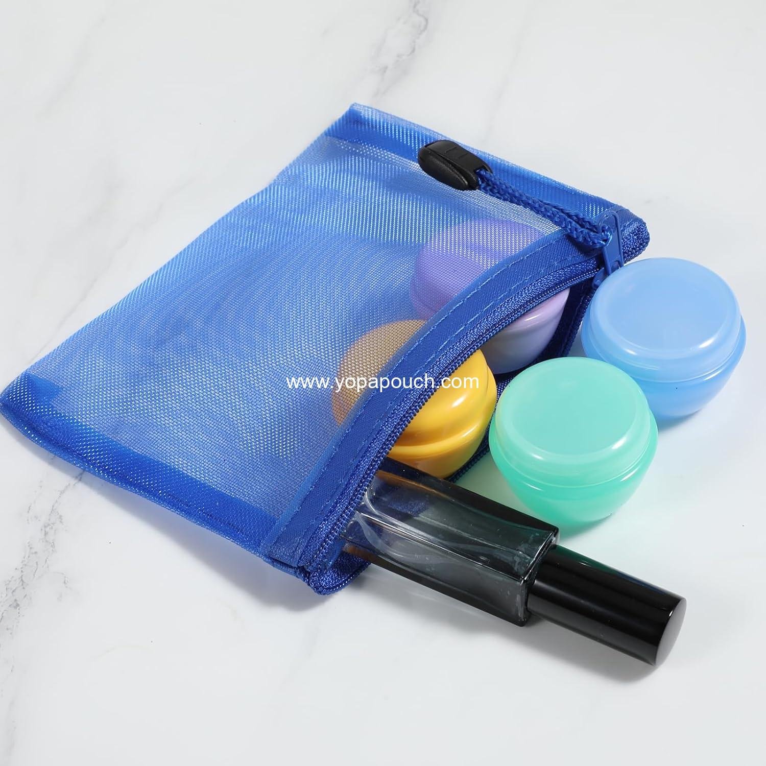 OEM 6 PCS Nylon Mesh Zipper Cosmetic Bags Mini Colorful Pouches Makeup Organizers for Earphones Lipstick and Cosmetics (5 x 4 Inch) Travel Organizer Case Supplier