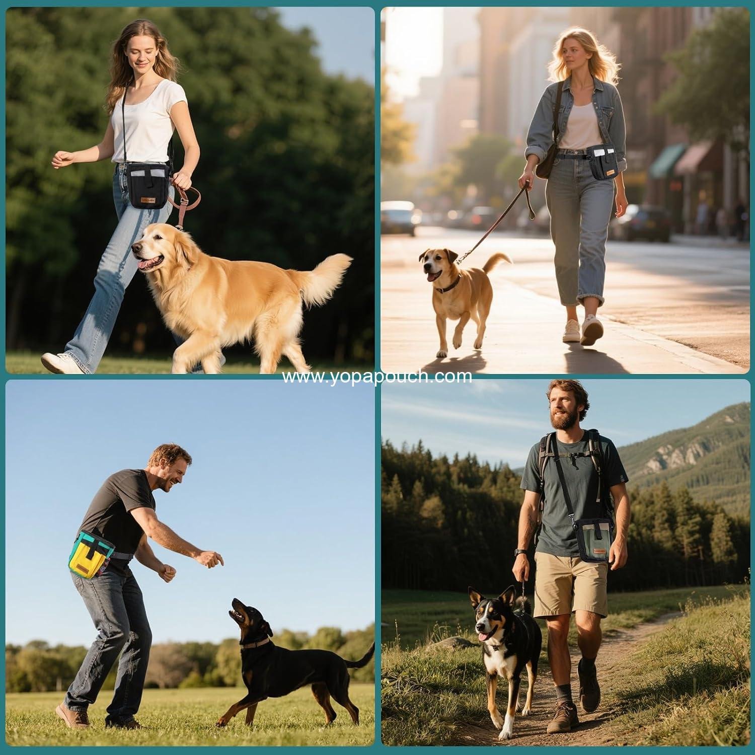 Wholesale Dog Treat Pouch with Collapsible Bowl and Zippered Pockets, Hands-Free Training Bag for Dogs, Waterproof Pet Waist Bag with Adjustable Strap for Training and Outdoor Use (Black) Supplier