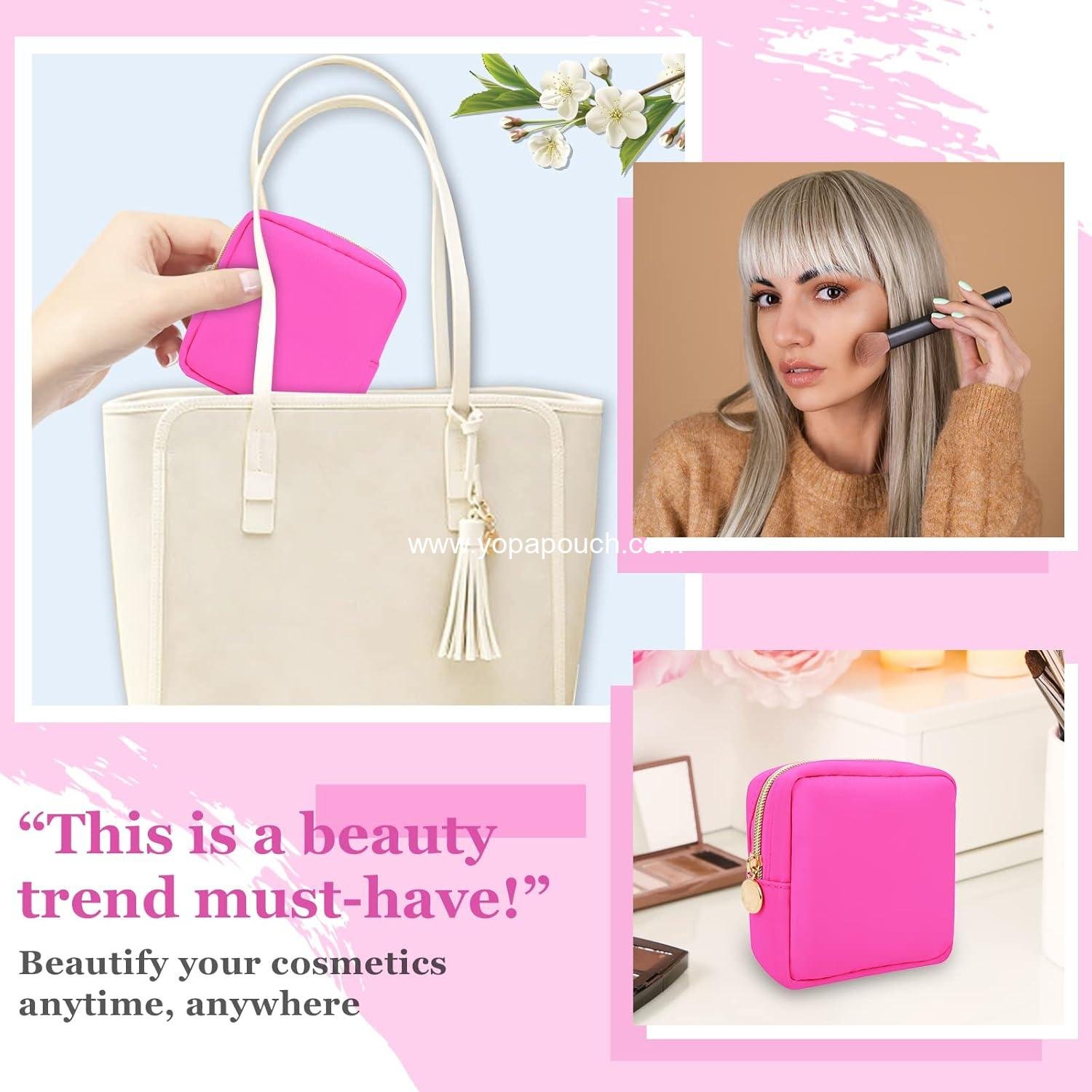 Wholesale Waterproof Nylon Mini Makeup Bag for Purse, Cute Cosmetic Zipper Pouch, Travel Coin Pouch, Sanitary Napkin Storage Clutch, Makeup Organizer for Women Girls (Hot Pink) - Supplier Wholesale Waterproof Nylon Mini Makeup Bag for Purse, Cute Cosmetic Zipper Pouch, Travel Coin Pouch, Sanitary Napkin Storage Clutch, Makeup Organizer for Women Girls (Hot Pink) - Supplier
