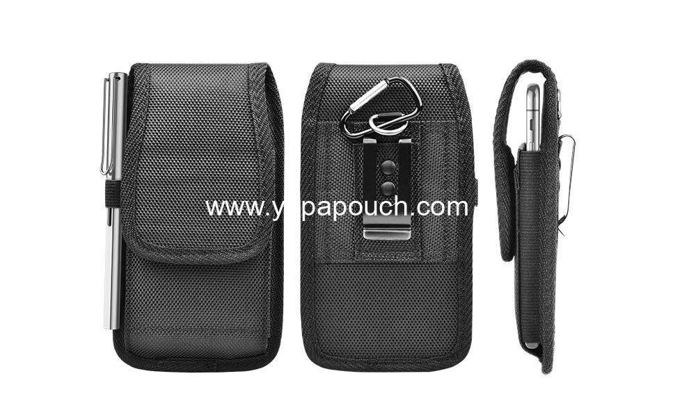 Wholesale Nylon Holster Cell Phone Pouch Belt Holder with Clip for Galaxy S25, S24, S23, S22, S21, S20 FE, S10, S9, A03S, A20, A50, A51, A16, A15, A14, A10e, Black - Supplier
