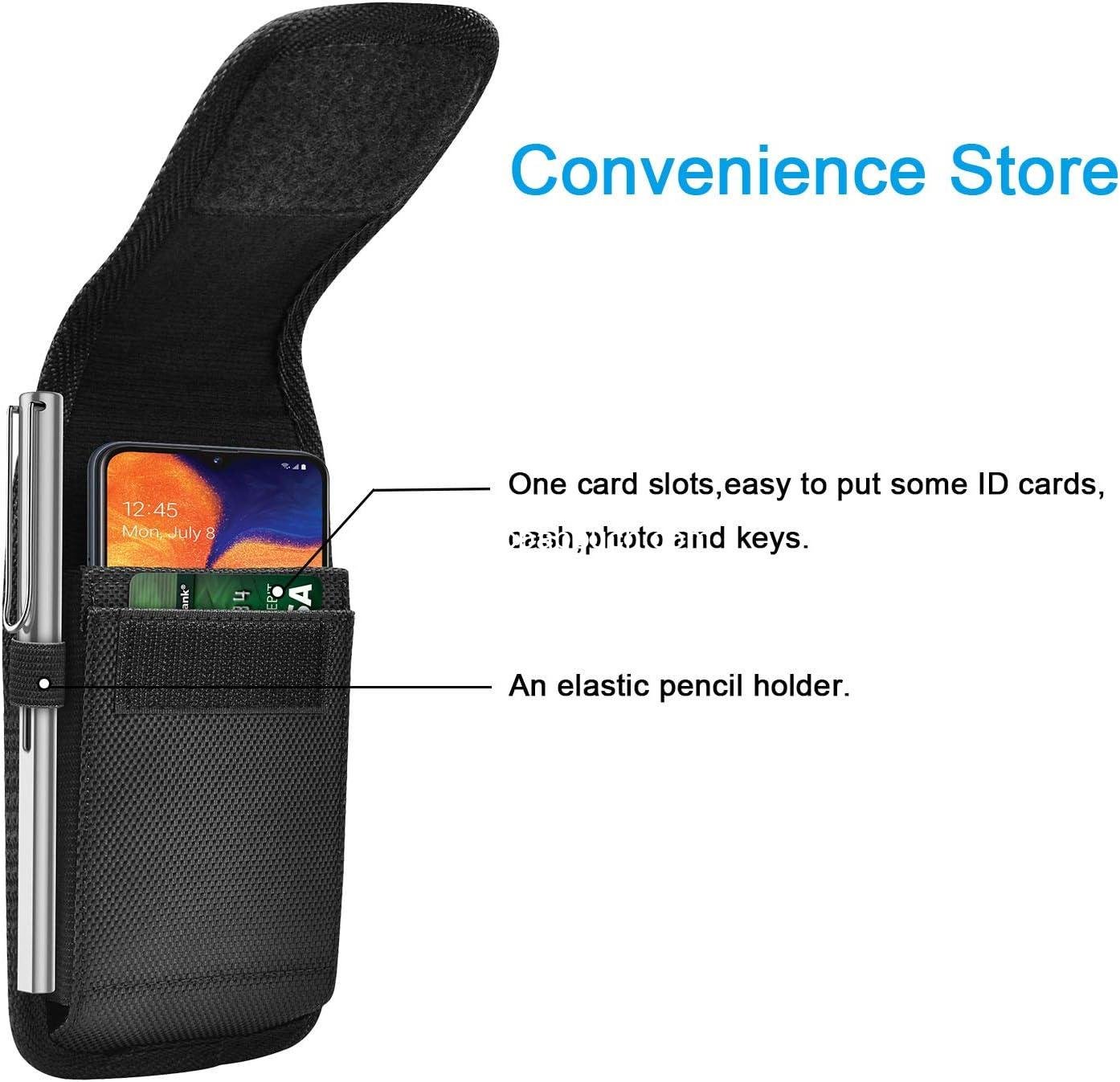 Wholesale Nylon Holster Cell Phone Pouch Belt Holder with Clip for Galaxy S25, S24, S23, S22, S21, S20 FE, S10, S9, A03S, A20, A50, A51, A16, A15, A14, A10e, Black - Supplier
