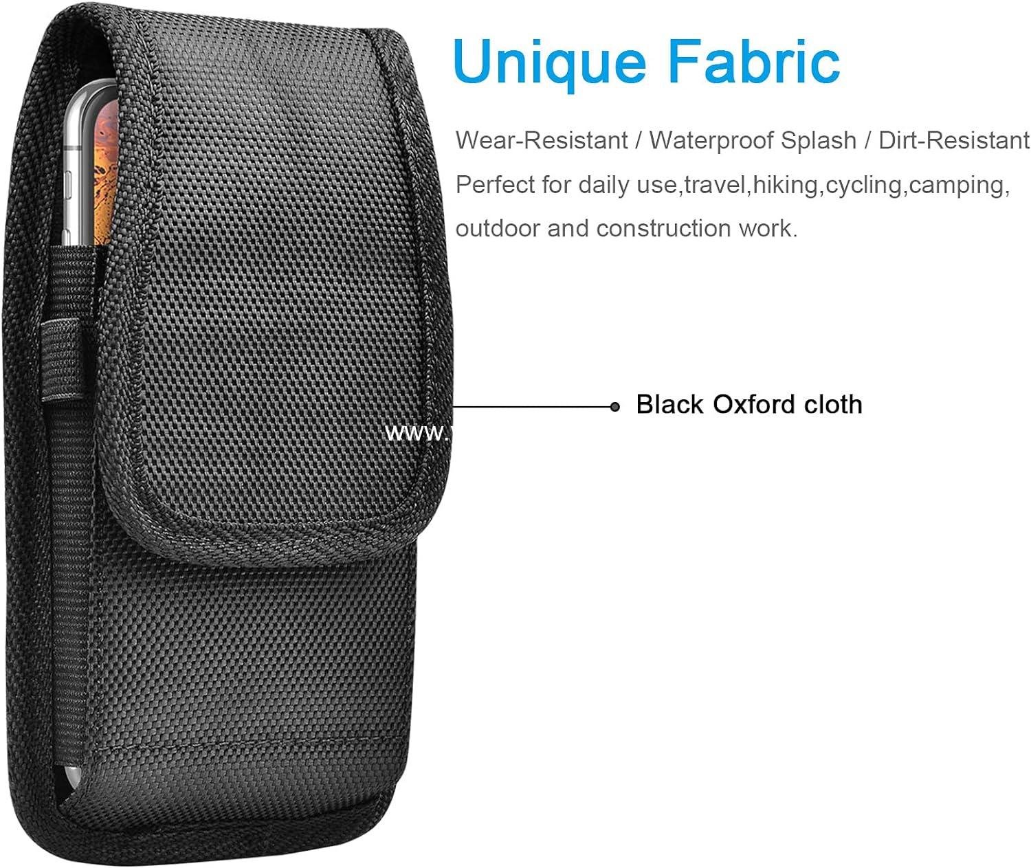 Wholesale Nylon Holster Cell Phone Pouch Belt Holder with Clip for Galaxy S25, S24, S23, S22, S21, S20 FE, S10, S9, A03S, A20, A50, A51, A16, A15, A14, A10e, Black - Supplier